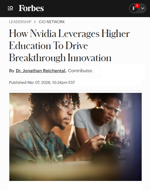 ARTICLE: How Nvidia Leverages Higher Education To Drive Breakthrough Innovation