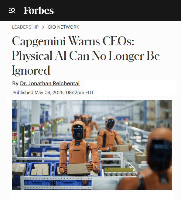 ARTICLE: Capgemini Warns CEOs: Physical AI Can No Longer Be Ignored